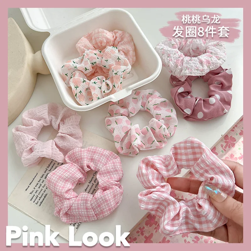 8 stks Dikke Darm Haarband Vrouwelijke Mori Fee Accessoires Hoofddeksels Touw High-end Rubberen Stropdas Nieuwe Headrope Hoofd bloem