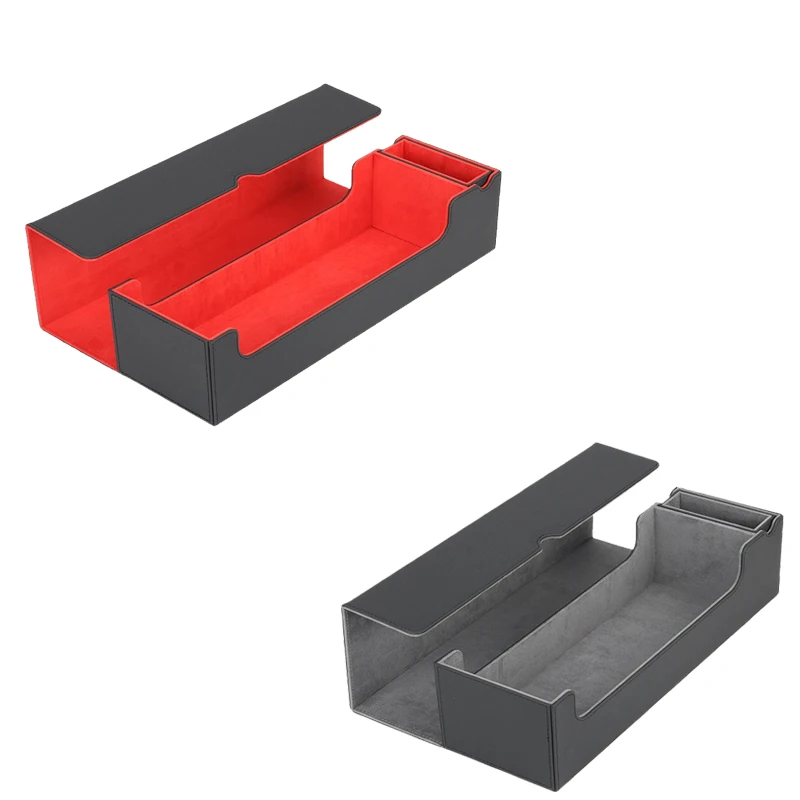 

Модный большой чехол для карт, коробка для колоды Magic PKM YGO TCG, переплет для настольных игр, игровой коврик и контейнер для сбора кубиков: черный + красный, внутренний, 450+