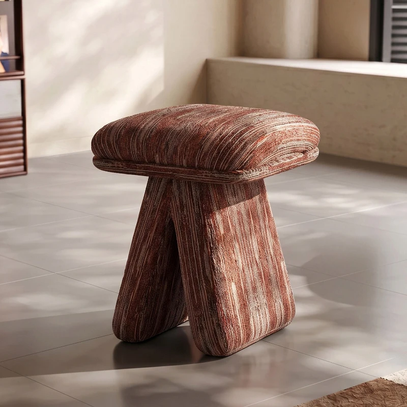 Wabi Sabi Wind Bedroom Dresser Stool Makeup Stool Shoe Change Stool Light Luxury