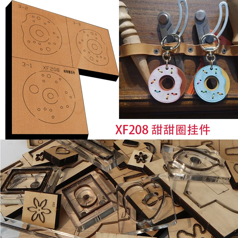 Handmade Wooden Die  Donut Pendant Leather Craft Punch Hand Tool Cut Knife Mould XF208 Leather Craft Tools