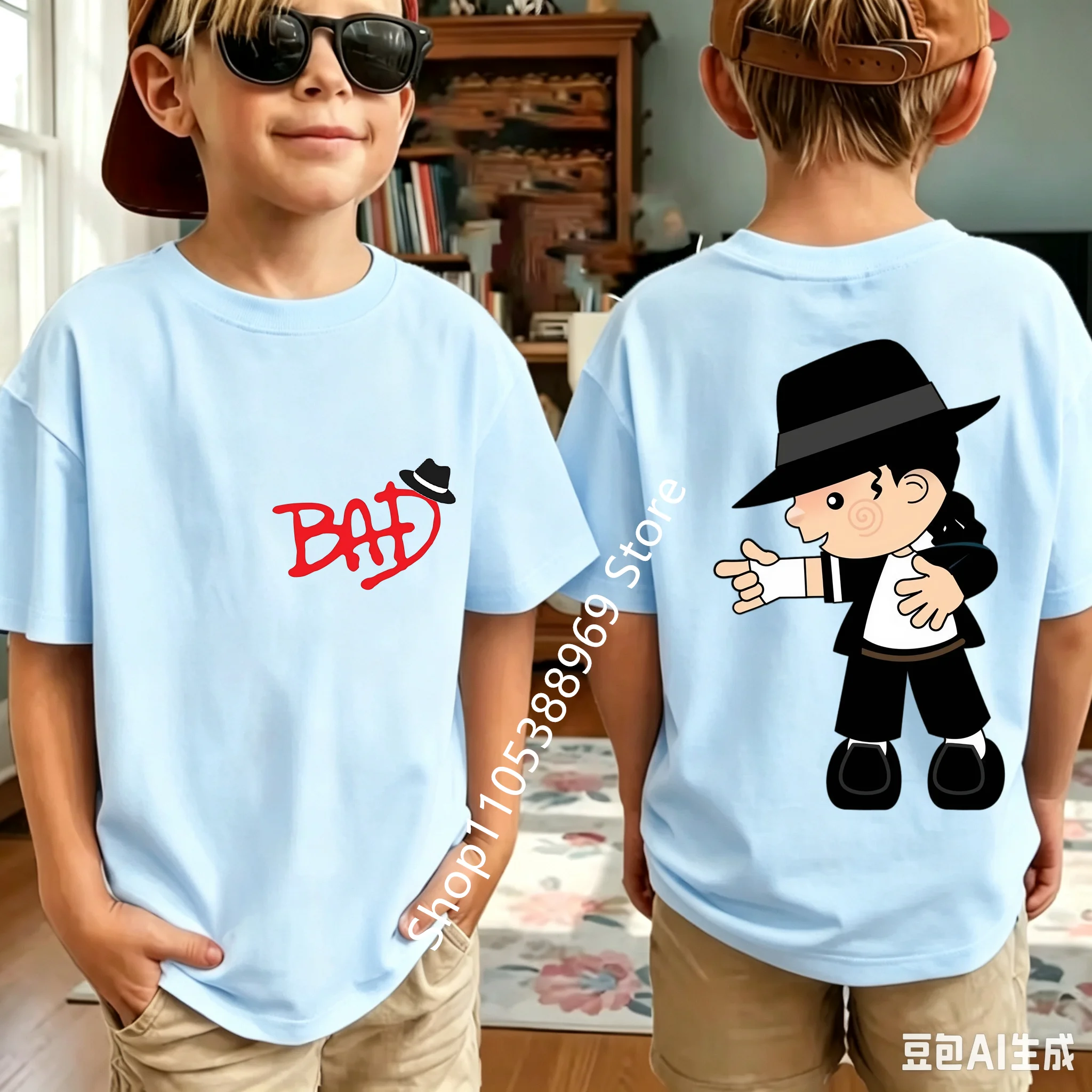 2026 Neues King of Pop Michael Jackson Kinder-T-Shirt, Cartoon-Baumwoll-Oberteile, MJ-T-Shirts für Jungen und Mädchen, Geburtstagsgeschenk – Detail 20