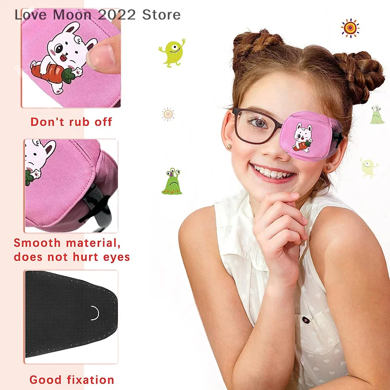 1Pcs Children Amblyopia Eye Patches For Treating Strabismus Glasses Therapy Kids Corrective Vision Glasses Case Reusable Soft