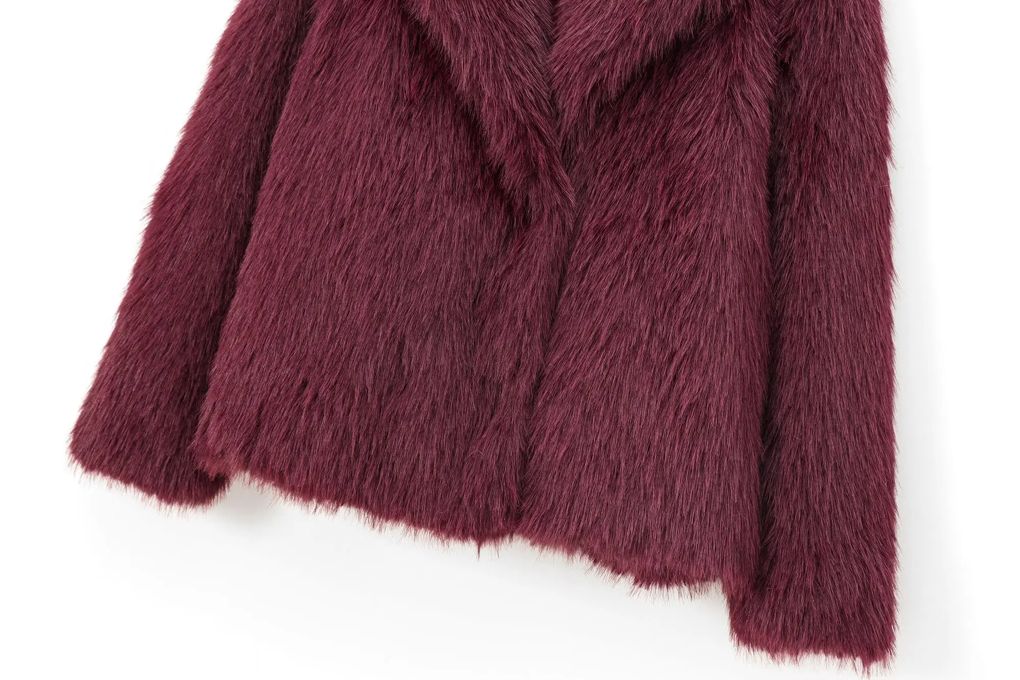 2025 Autumn New Women's Solid Color Series Faux Fur Effect Textured Plush Coat