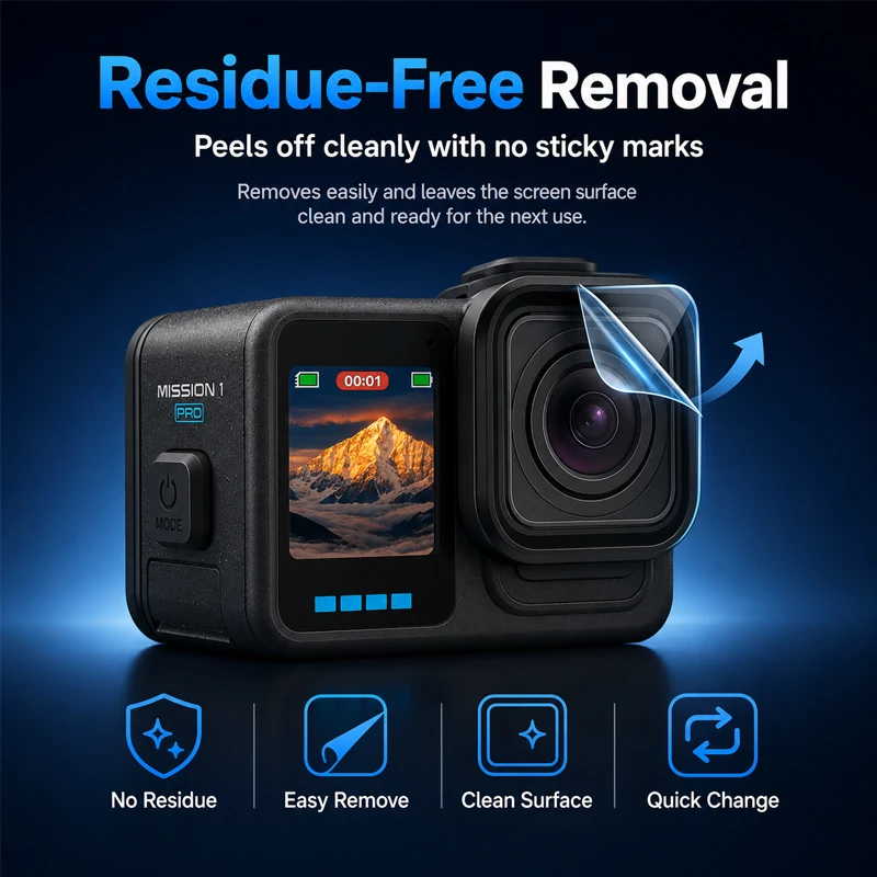 Displayschutzfolien aus gehärtetem Glas für GoPro MISSION 1/1 Pro Kameraobjektiv, Schutzfolien aus Glas, 9H Härte, vollständig abdeckende Folien ﻿ – Detail 2