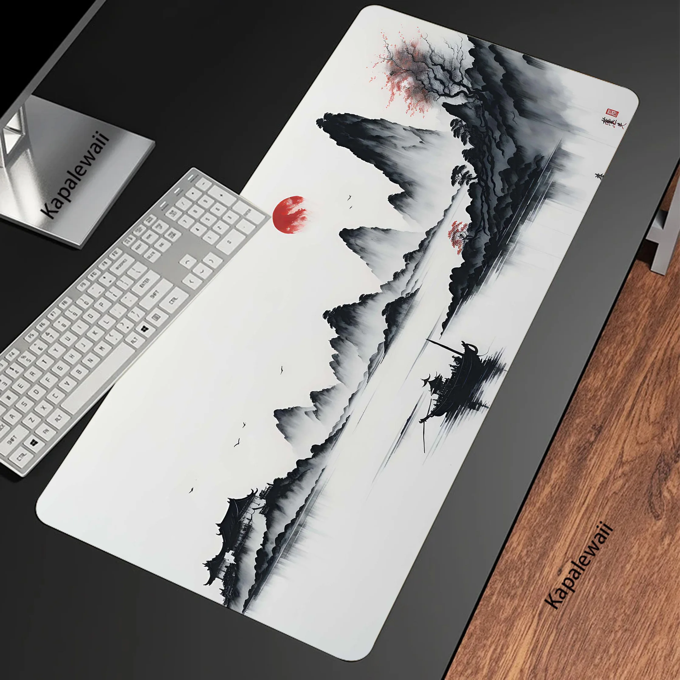 

Mountain Serenity Japan Art Mousepad Gaming Speed Keyboard Pads Soft Mouse Pad XXL Rubber Carpet Locked Edge Mouse Mat 900x400mm