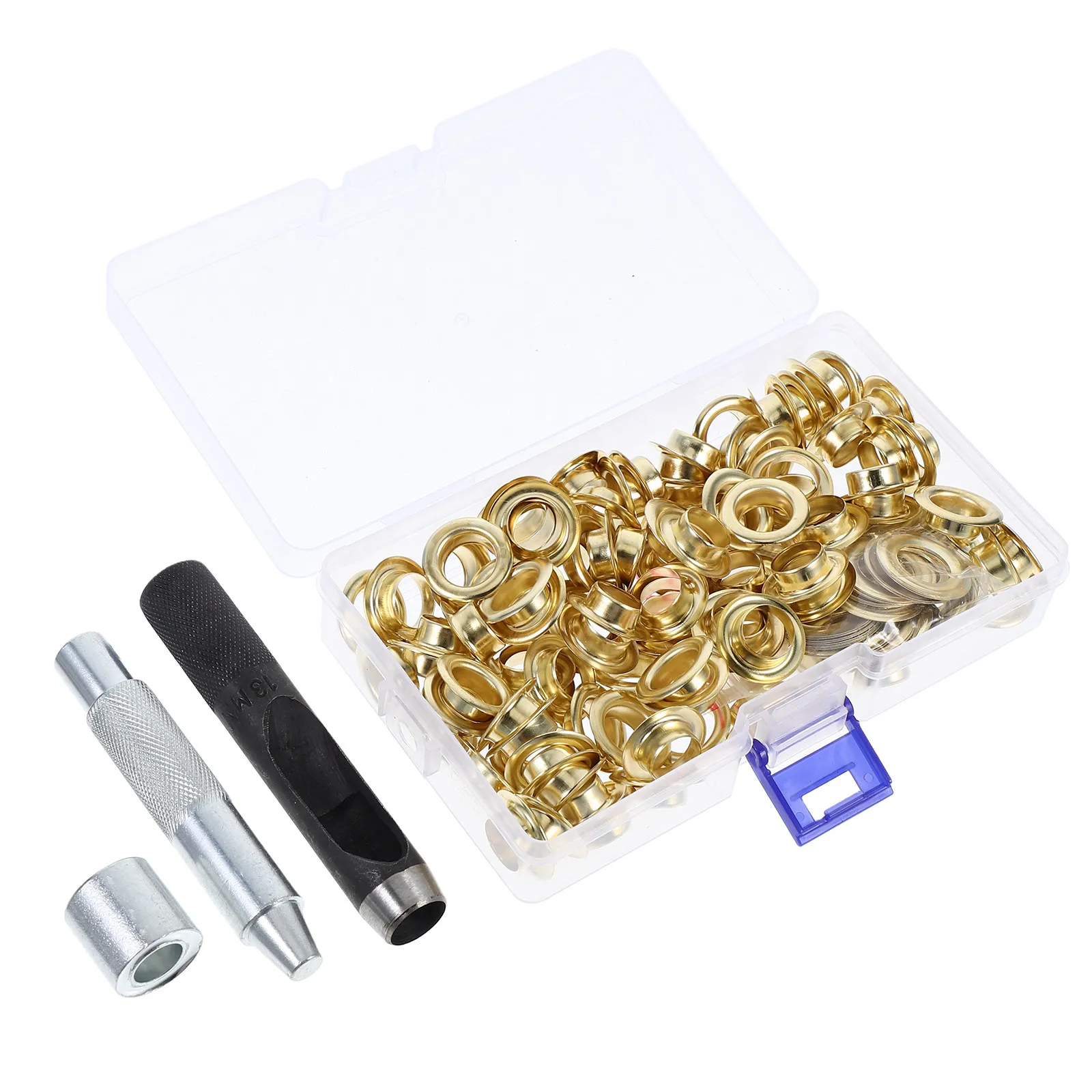 100Sets Eyelet Punch Tool Kit Ring Hole Grommet Pliers Set for Crafting Belt Making Tarp Repair Rivet Installation - view 3