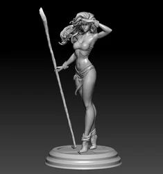 1/18 100mm 1/24 75mm Resin Model Kits The Jungle Prettry Girl  Figure Unpainted No Color RW-494