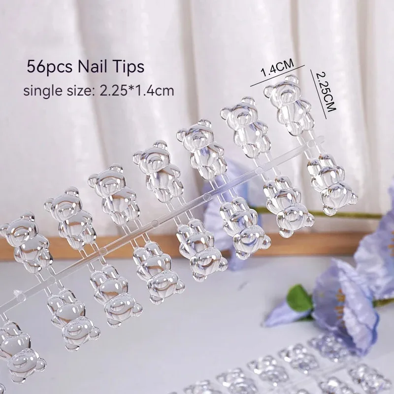 False Nail Tips Color Card Display Shelf Clear Nail Swatches Color Card Gel Polish Bear/Flower Shape Nail Art Sample Stand