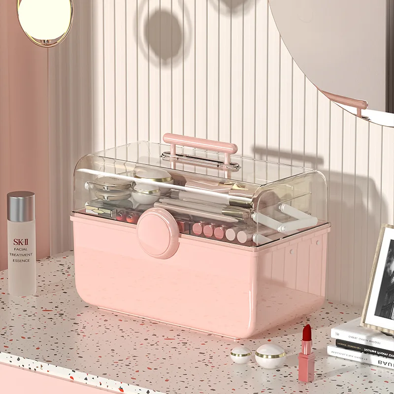 

Waterproof Fashion Big Capacity Cosmetic Storage Box Dustproof Bathroom Desktop Beauty Makeup Organizer Skin Care Storage Drawer
