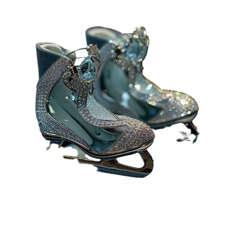 Ice Princess Colorful Crystal Skates Brooch Personalized Collection High-end Design Customization