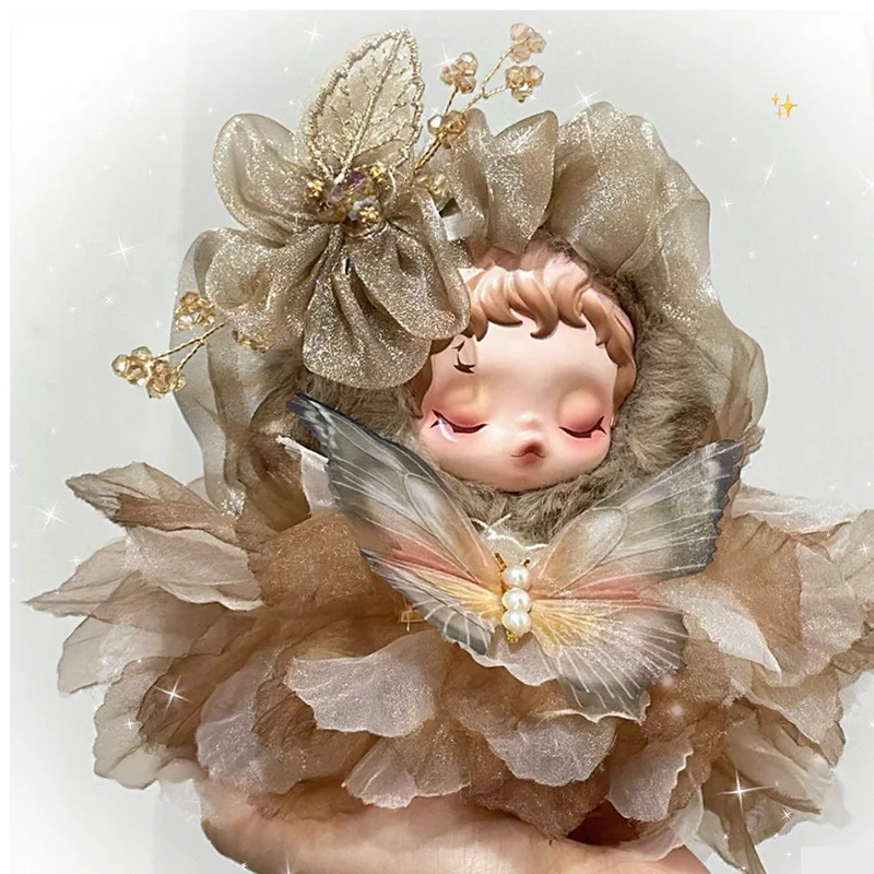 

For/Cloth Skullpanda Light Weaving Garden Exquisite Fairy Skirt Butterfly Flower Hair Ring Set Replacement Accessories