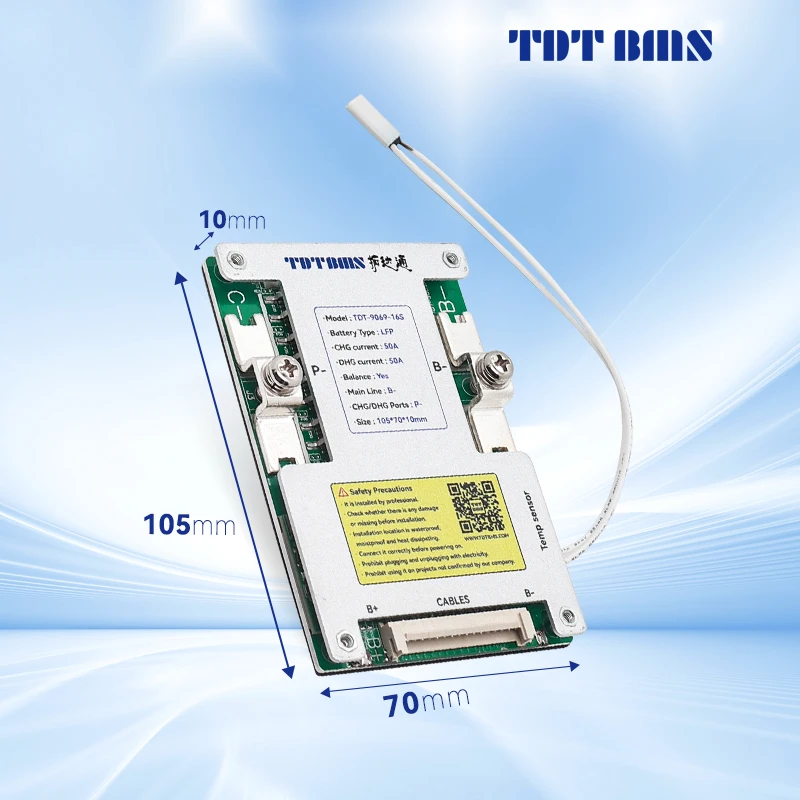 TDT BMS Lifepo4 12S 36V 13S 14S 15S 48V 16S 60V Li-Ion 18650 Battery Packs management system  50A 100A 150A 200A with balancer