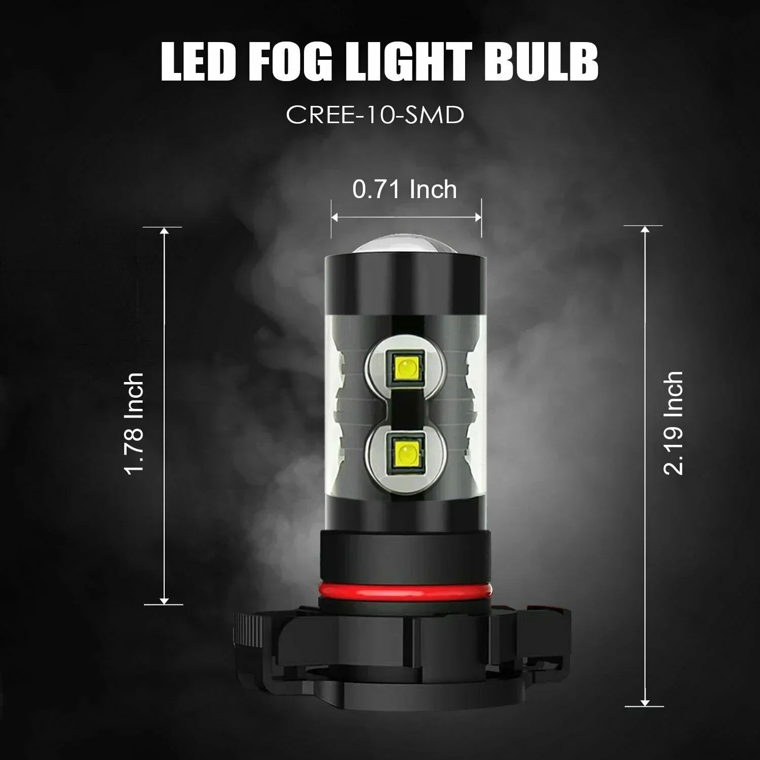 2X  H16 5202 PSX24W Fog Light 6000K White High Power LED Driving Bulb DRL LED Car Headlight 50W High Low Beam