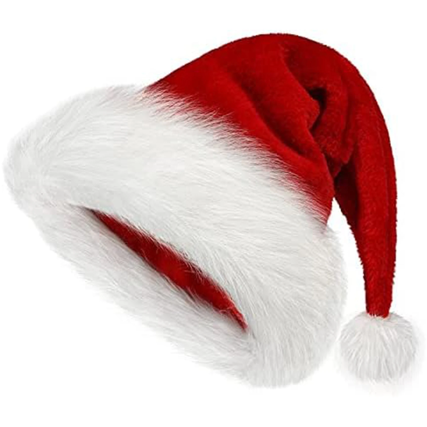 Weihnachtsmützen, Weihnachtsmützen, Weihnachtsmützen für Erwachsene, traditionelle rote und weiße Plüsch-Weihnachtsmützen für das neue Jahr, festliche Feiertagspa