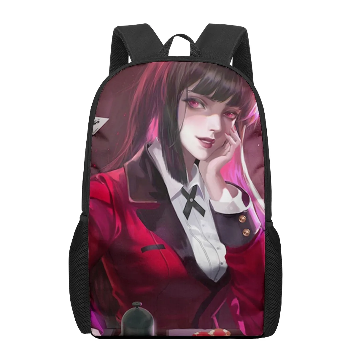 Anime Kakegurui Jabami Yumeko 3D Pattern School Bag for Children Girls Boys Casual Book Bags Kids Backpack Boys Girls Schoolbags