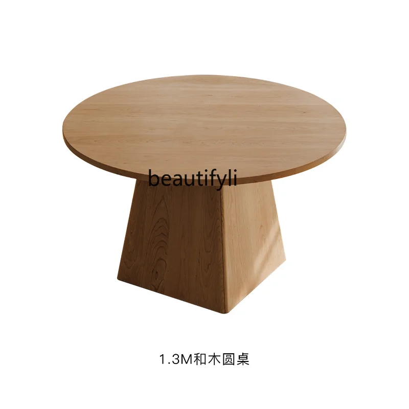 Round Table Cherrywood round Dining Table Log Dining Table