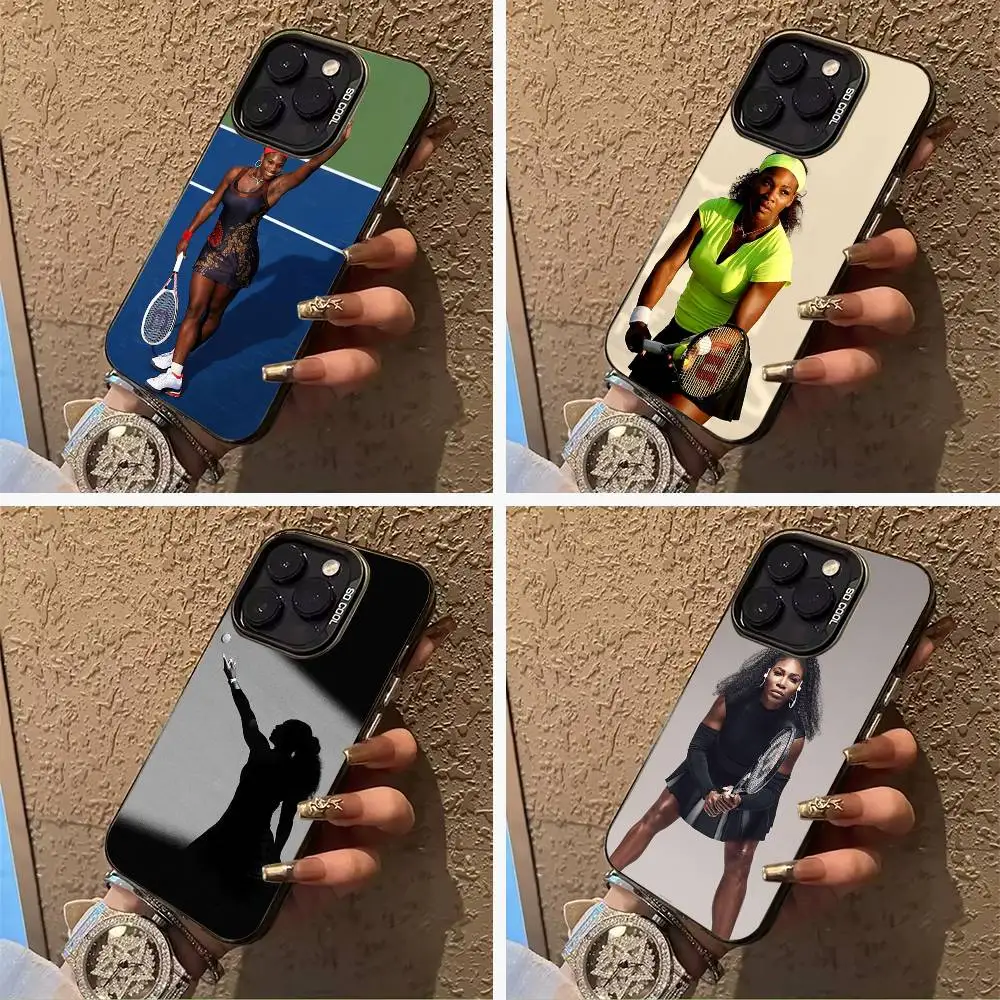

Tennis-S-Serena Williams For iPhone 17 16 15 14 13 12 11 Pro Max XS 17 Air Silicone Colored Silver Bumper Cover