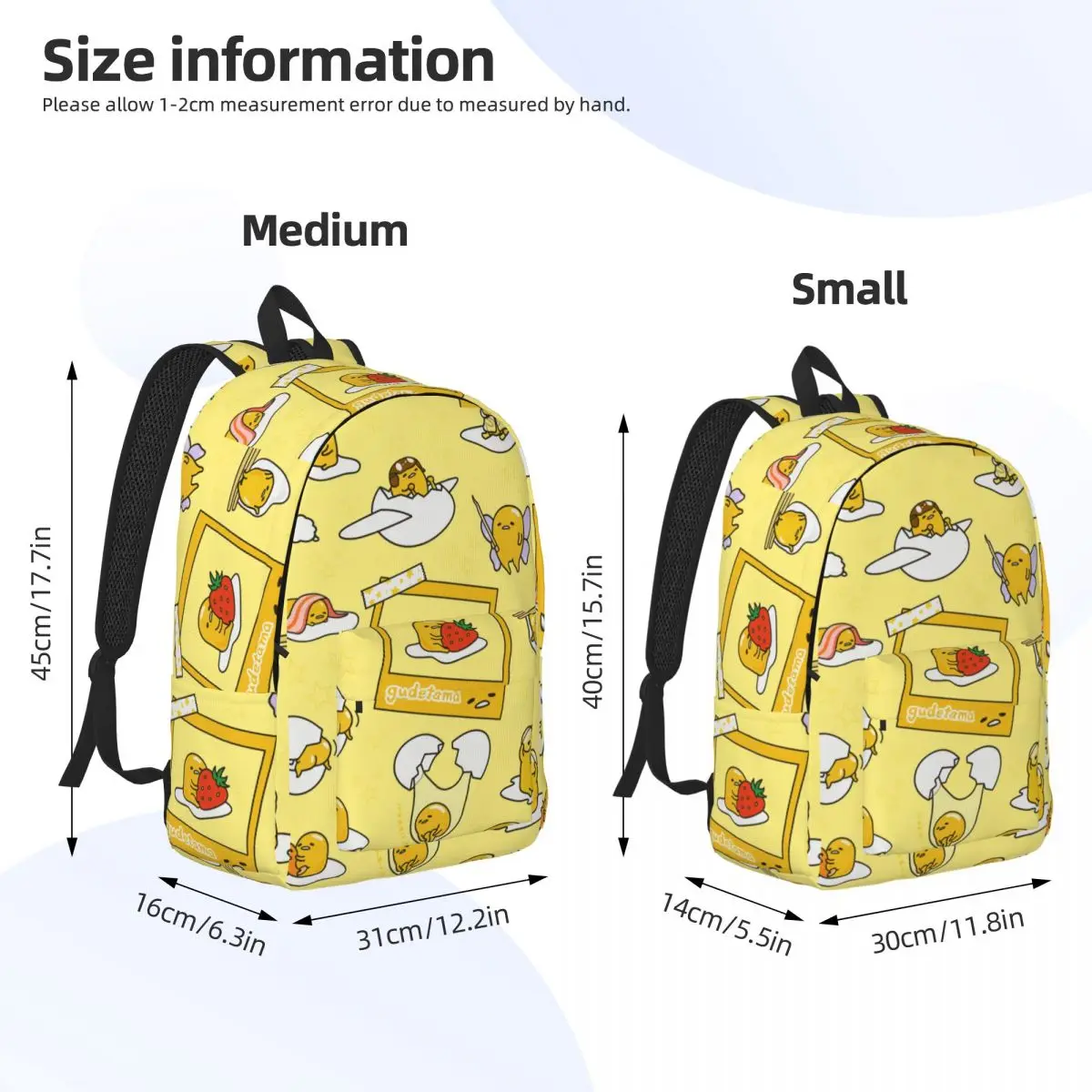 Mochila Gudetama con bonitos huevos de dibujos animados para preescolar, guardería, escuela, estudiante, mochila para niño y niña, mochila deportiva para niños