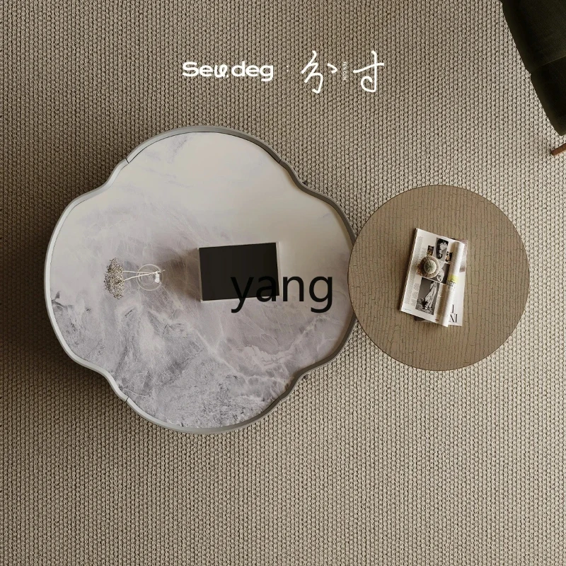 

YJQ minimalist special-shaped coffee table combination small apartment simple modern microcrystalline stone