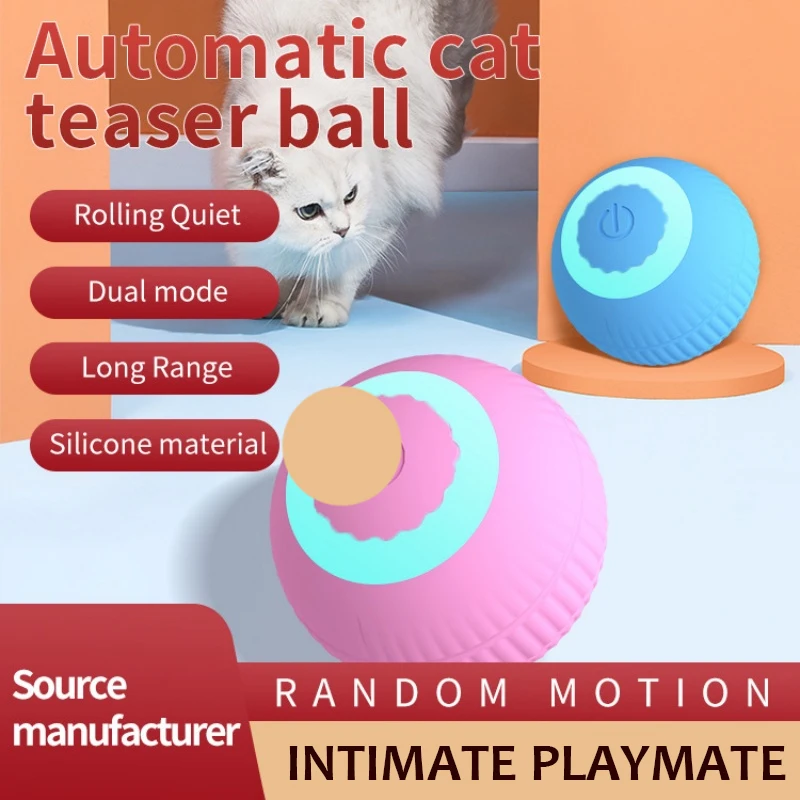 

Cat Toy Automatic Rolling Ball Training Self-propelled Kitten Toy Indoor Interactive Play Electric Smart Cat Ball Toy Supplies