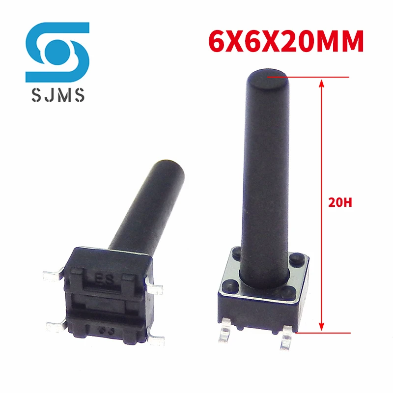 20/50 قطعة SMT 6X6X20 6*6*20 ملليمتر SMD 4 دبوس اللباقة دفع زر التبديل مايكرو اللمس زر إعادة تعيين التبديل ضوء اللمس مفتاح الطاقة
