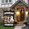 Heyfibro HONKUS PONKUS Funny Halloween Garden Flag 12 x 18 Inch Vertical Double Sided Burlap, Witch Goose Pumpkin Bat Yard F jjp