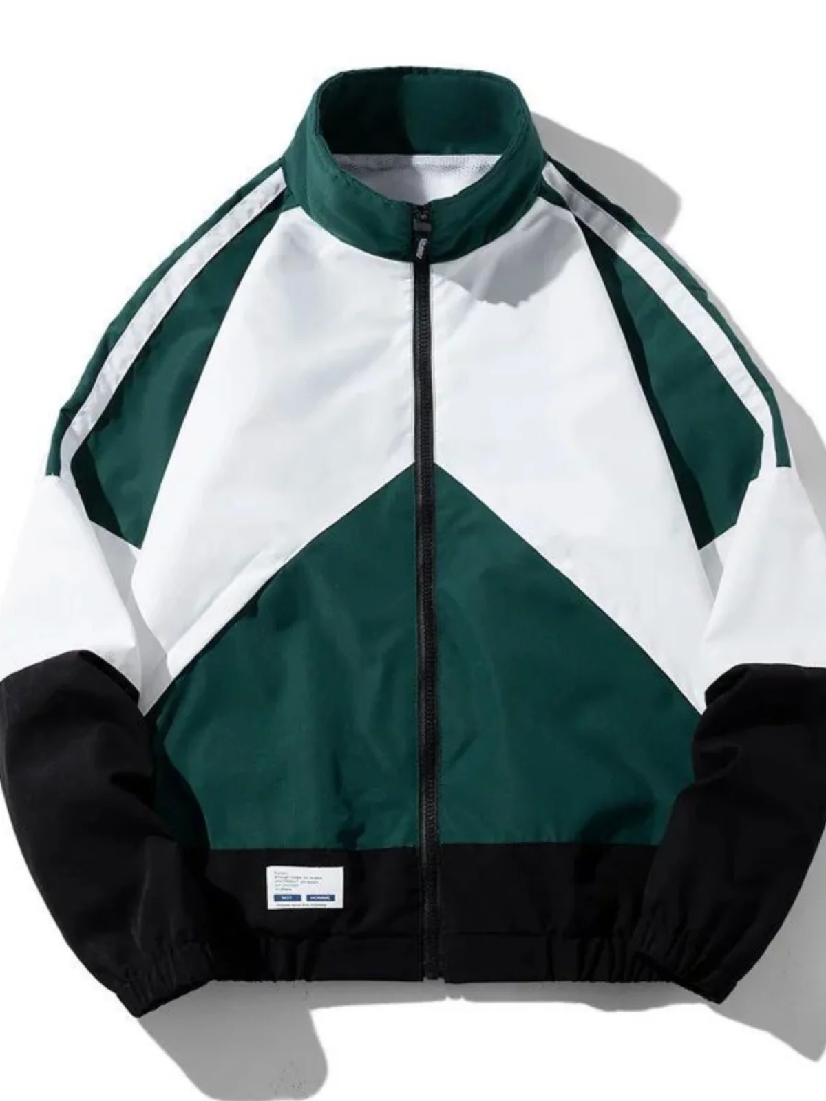 

Men's Loose Fit Color Blo Sport Jaet Stand Collar Long Sve Outerwear Lightweight Autumn Youth Faion Casual Coat