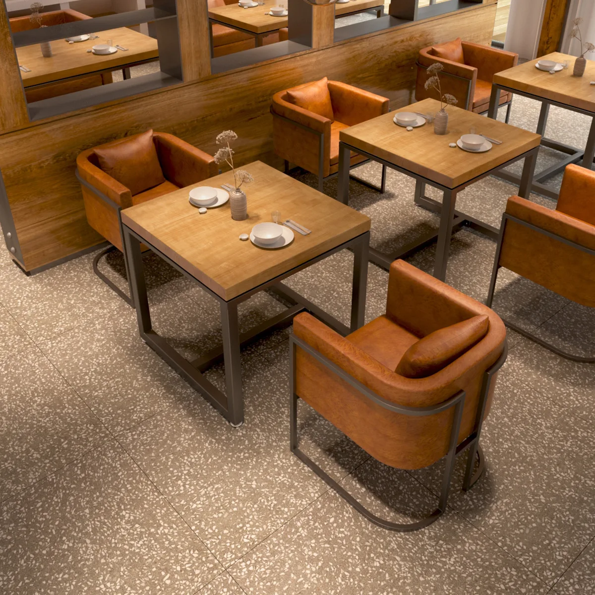 # Modern Luxury Leather Diner Sofa Accent Chair For Dining 2 Seats For Cafe Restaurant Coffee Shop Or Library Furniture