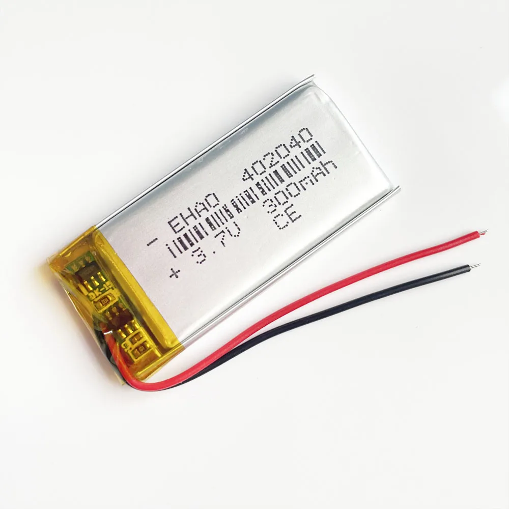 Akumulator Lipo 3,7 V 300 mAh 402040   Dla MP3 GPS DVD Rejestrator Bluetooth E-book Kamera Inteligentny zegarek Bransoletka Światło LED