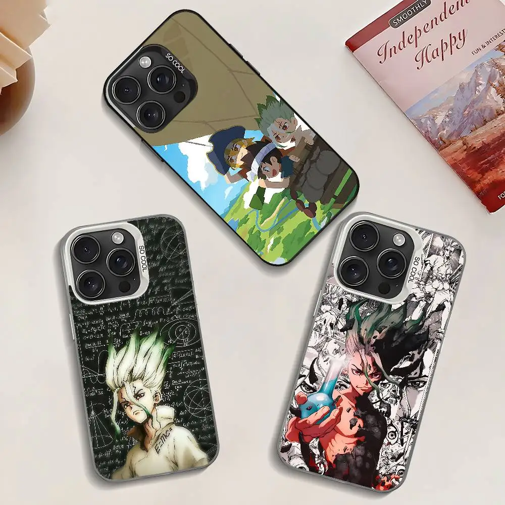 

Anime Dr. S-Stones Phone Case For IPhone 17 16 15 14 13 12 11 Pro Max Plus Color Shockproof Back Silver Cover
