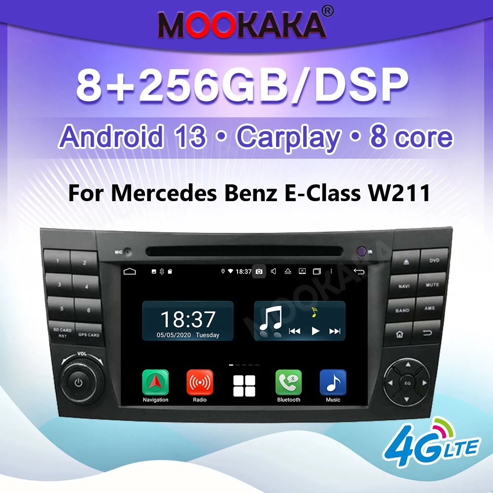 Android 13 Car Radio For Mercedes Benz C-Class W211 Car Multimedia Player GPS Navigation Stereo Auto Carplay DSP Video Recorder