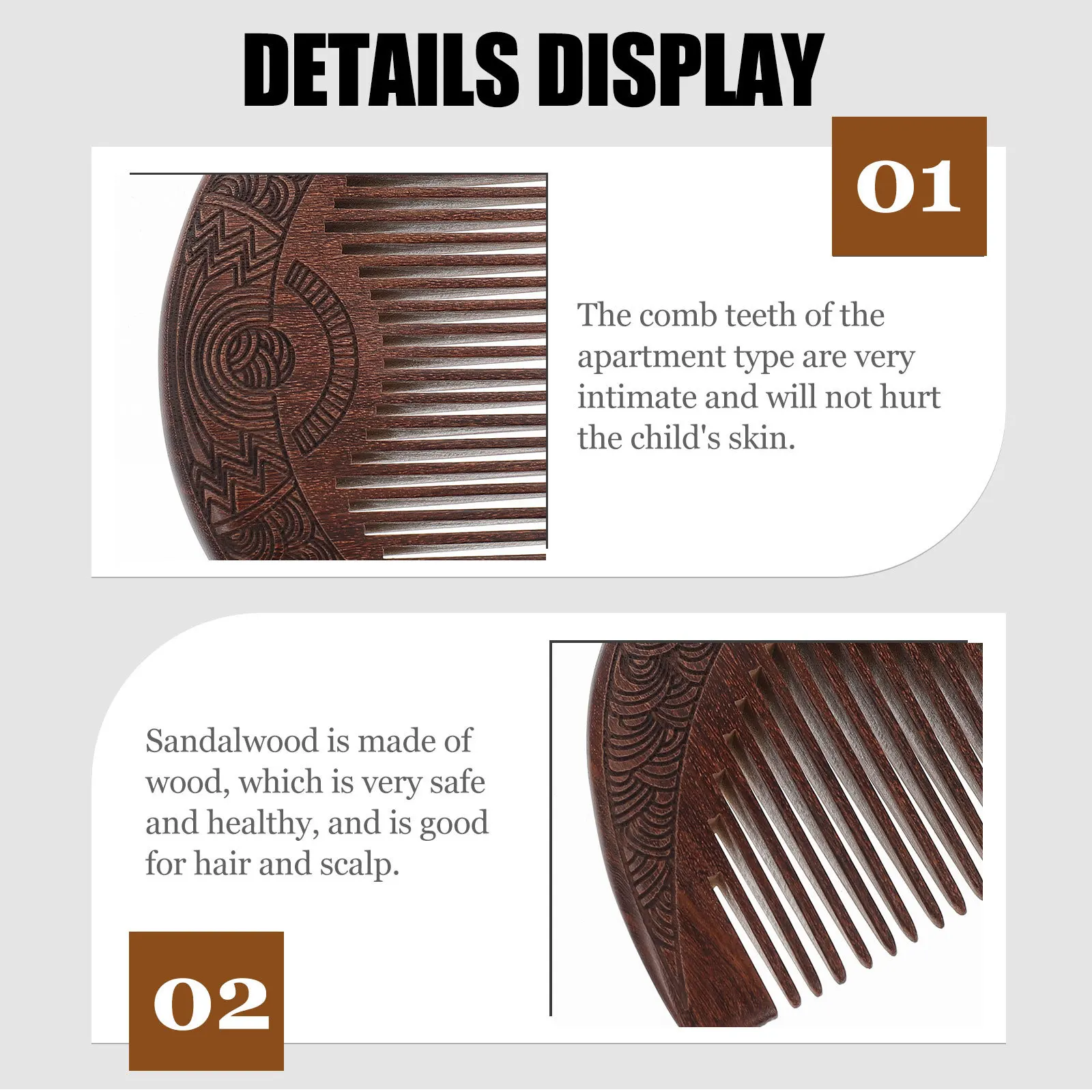 

Hair Comb Premium Wooden Portable Compact Smooth Edges -Free Detangling for All Hair Types Household Travel Essential