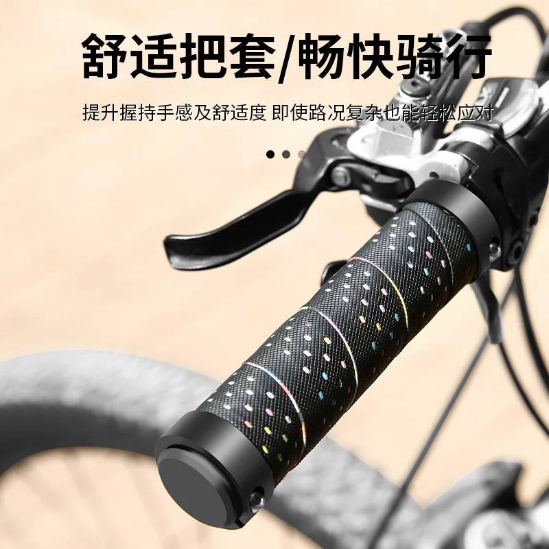 Bicycle Handle Grip Mountain Bike Handlebar Shock Absorption Waterproof Non-Slip Lock Riding Handle CoverPUHandle Grip Accessori