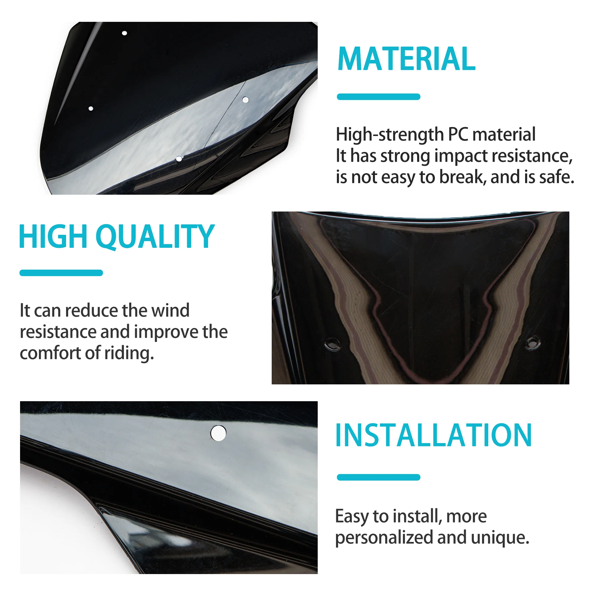 يصلح لياماها NMAX125 NMAX155 2015 - 2020 OCITO 125 15-18 الزجاج الأمامي منحرف دراجة نارية الزجاج الأمامي NMAX 125 155 #5