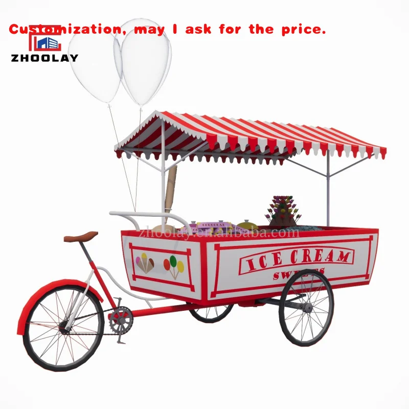 custom.Customized Commodity Sales Trucks Beverage Candy Street Mobile Shop Cart Food Cart Bicycles