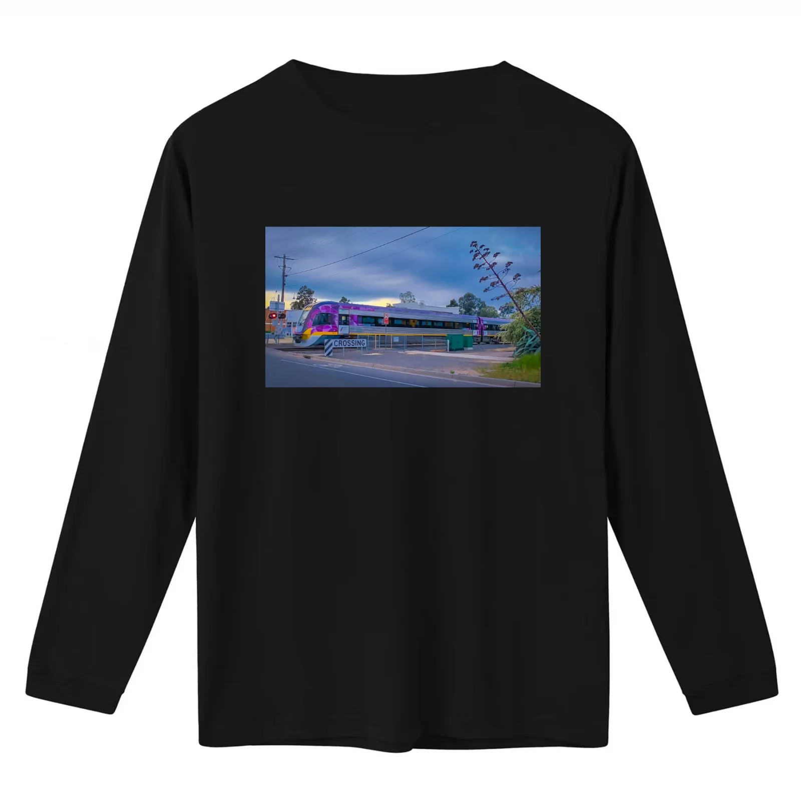 VLocity Train at Bendigo Level Crossing - Bendigo Victoria T-Shirt Summer Casual Cotton Tee Oversized Streetwear Tops