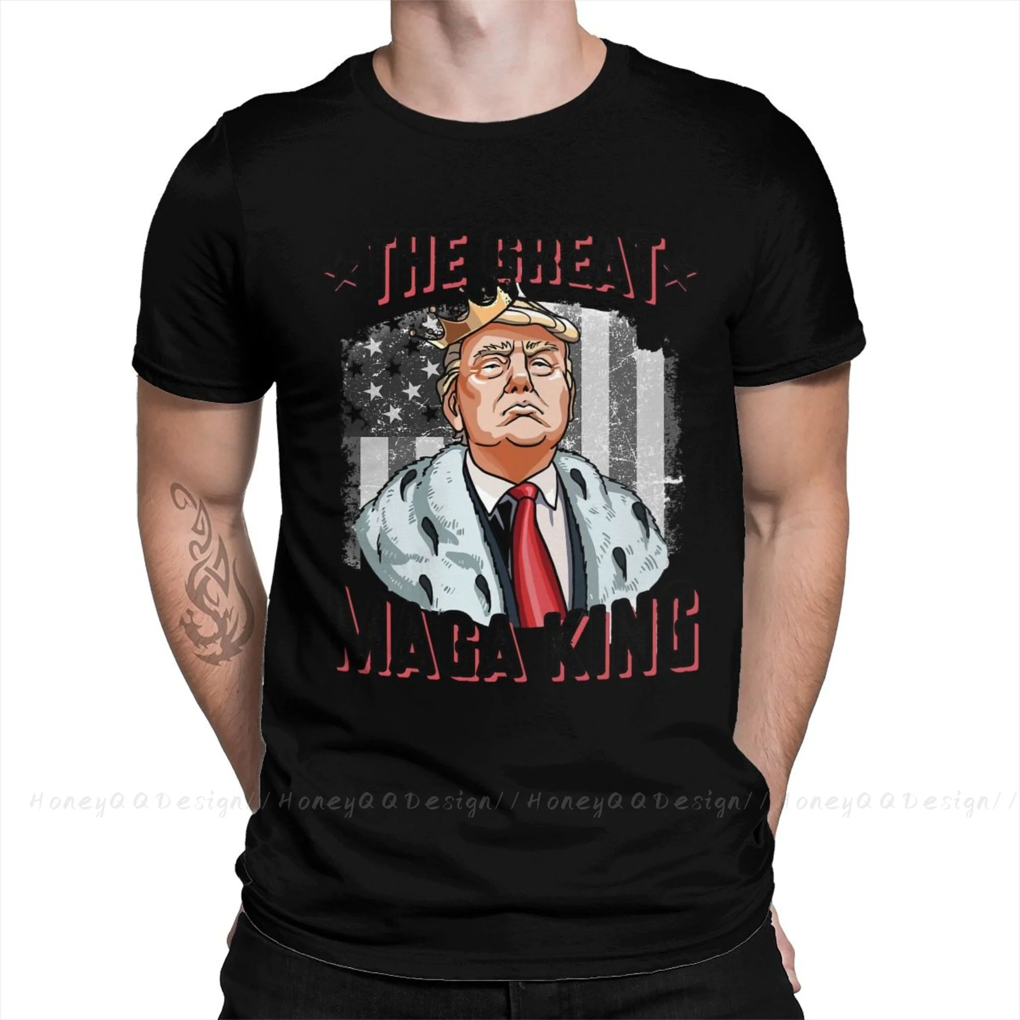 Make America Great Again 2021 New Arrival Tshirt Ultra Maga KING Unique Crewneck Cotton for Men Shirts Flus Size