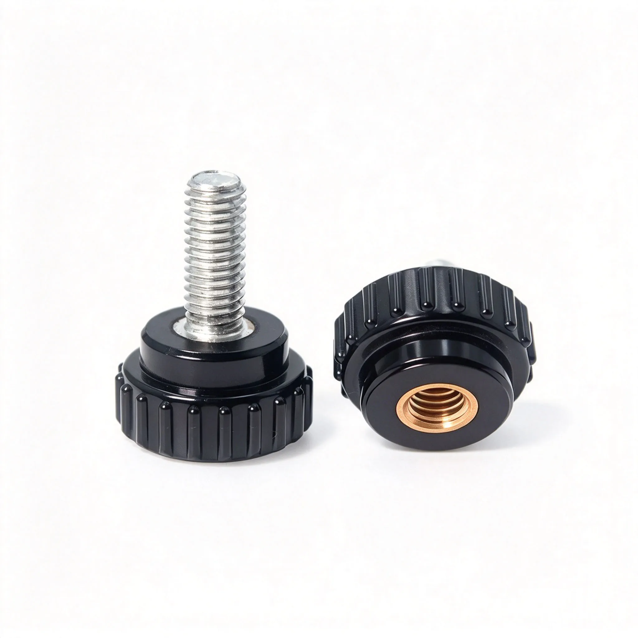 M4 M5 M6 M8 M10 Knurled Thumb Screw Bakelite Grip Knob Straight Grain Hand Grip Bolt Round Plastic Adjustment Knob Machine Tool