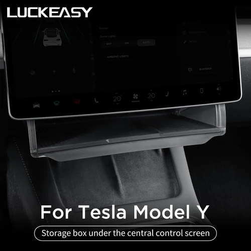 Caja de almacenamiento para coche Tesla Model Y 2024, organizador de almacenamiento oculto, bandeja debajo de la pantalla de Control Central modelo 3 2021-2022