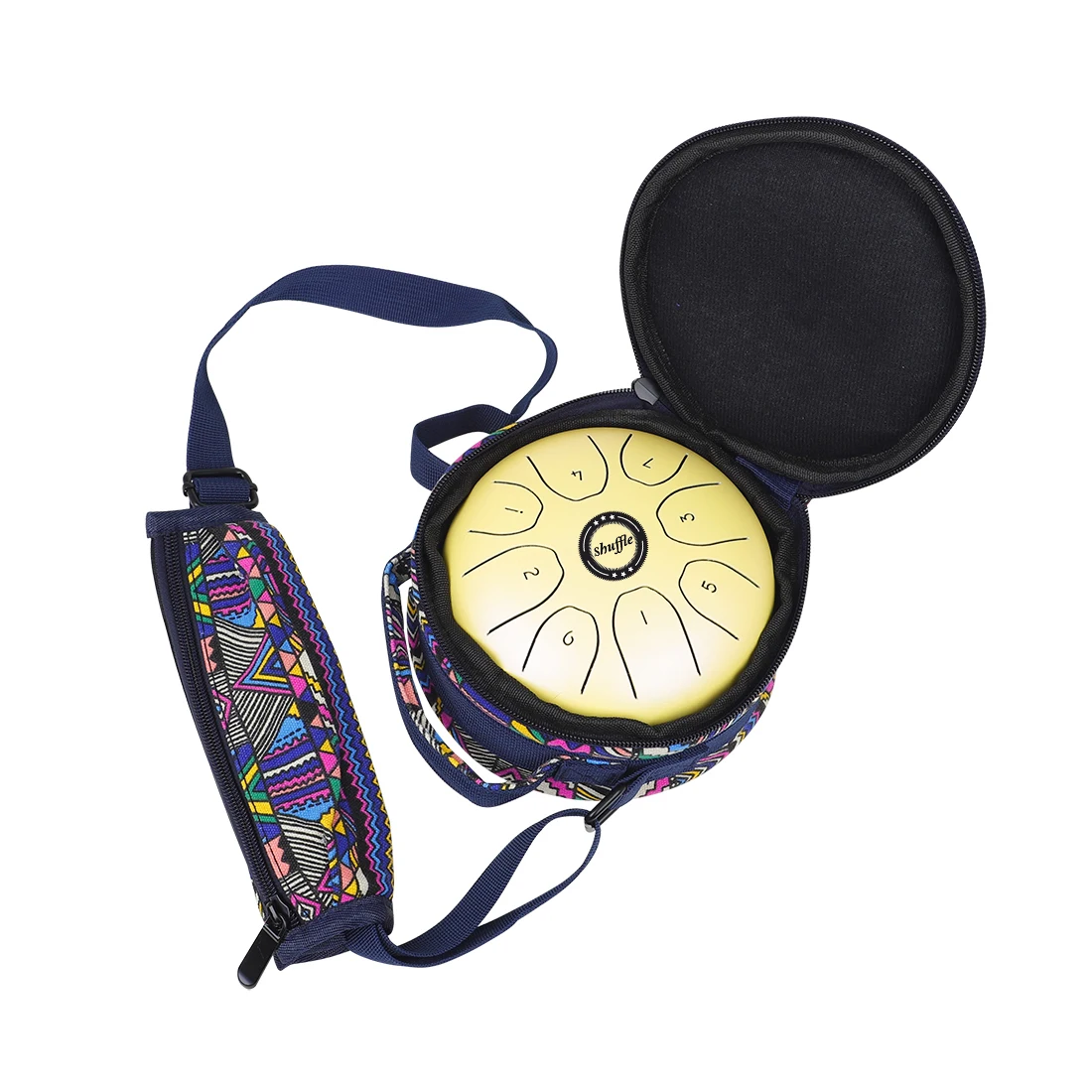 Hooqu Hot Sale Chinese Drums Instruments Manufacturers Kids 5.5'' Hand Drum Popular Percussion Meditation Steel Tongue Drum