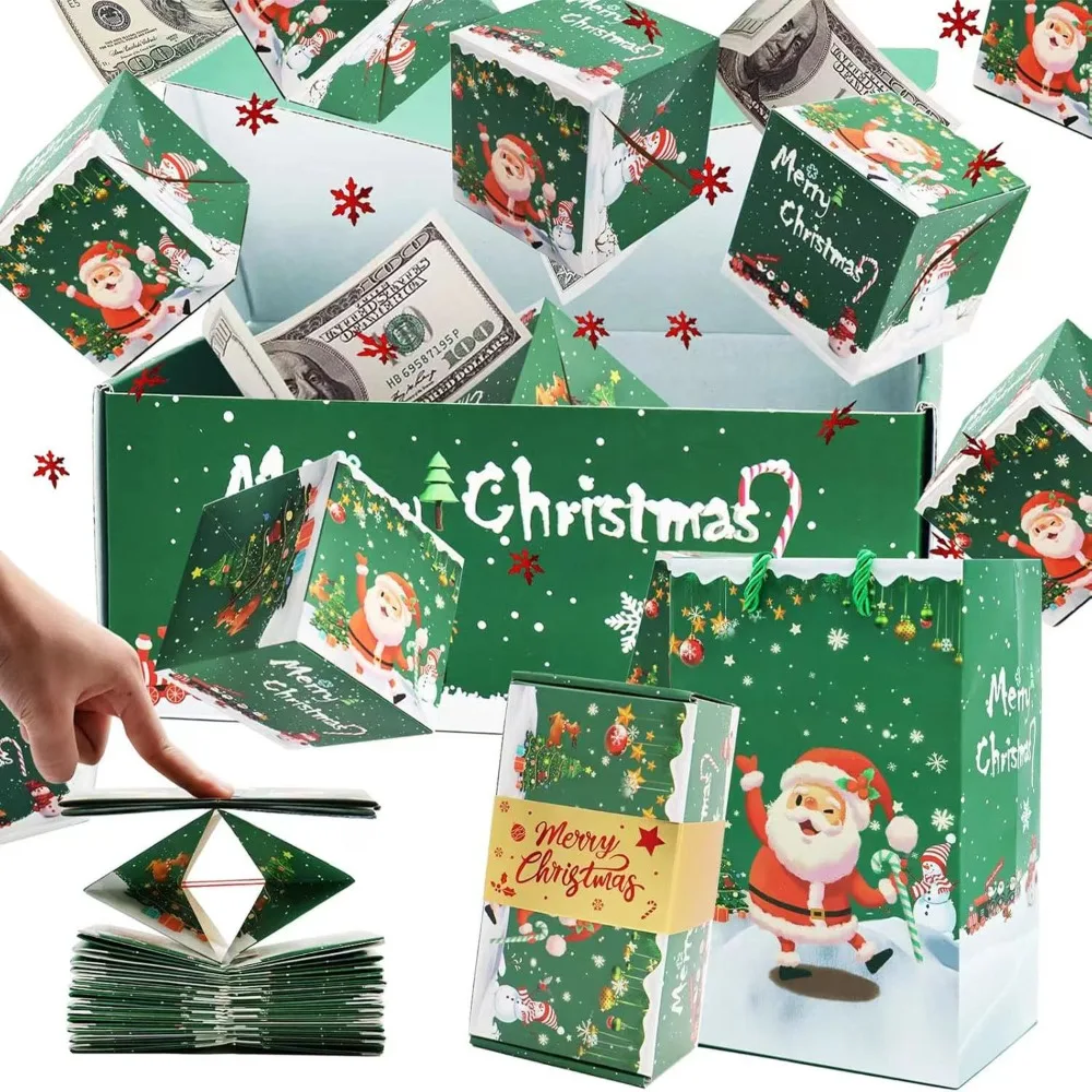 

10pcs Christmas Surprise Money Pull-Out Gift Box Cash Gift Pull Box Christmas New Year Decorations Xmas Santa Claus Envelope