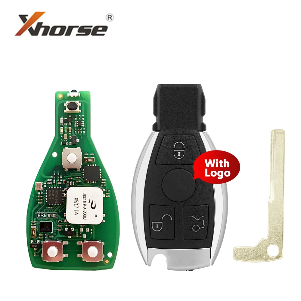 Xhorse XSBZ01EN Universal VVDI MB FBS3 BGA Keyless Go Key 315/433Mhz for Benz W204 W207 W212 W164 W166 W221 3 Button with Logo