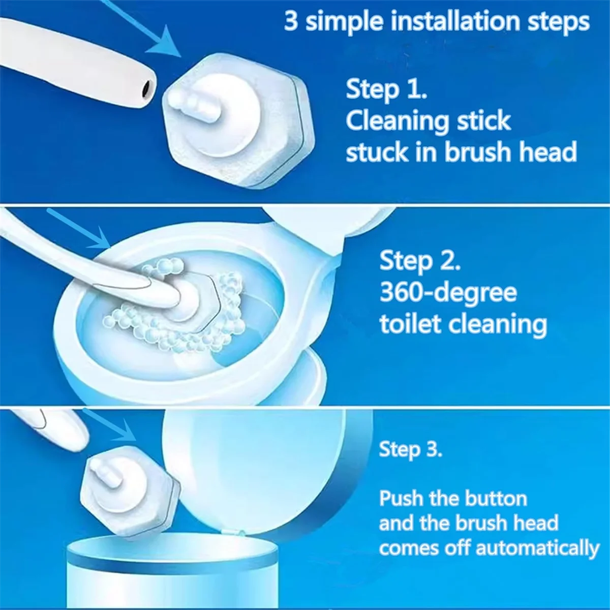 Atacado 80 peças escova de vaso sanitário descartável de fibra de camada dupla recargas de escova de vaso sanitário recargas de varinha de limpeza para clorox