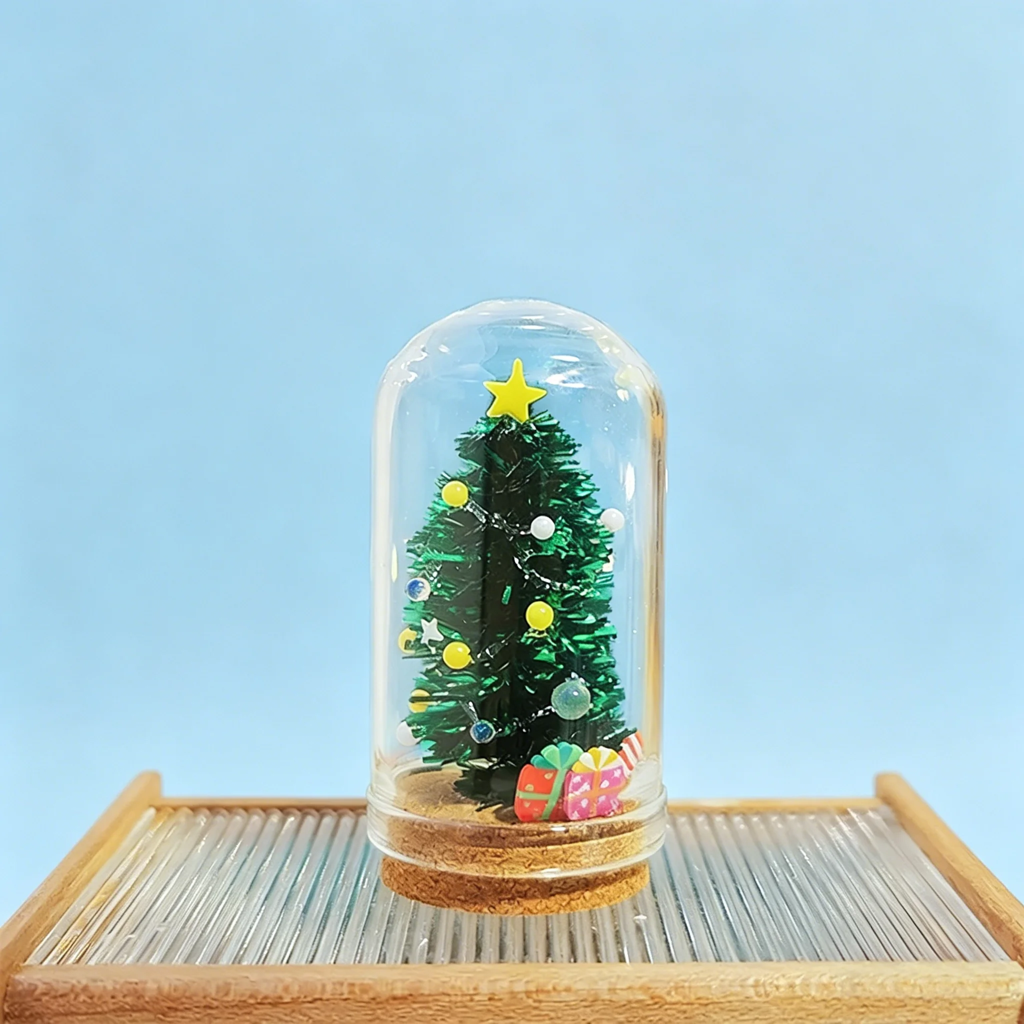 1:12 Dollhouse Miniature Glass Christmas Tree Glass Decoration Doll Christmas Bottle Model Toy Doll House Decor-Toy