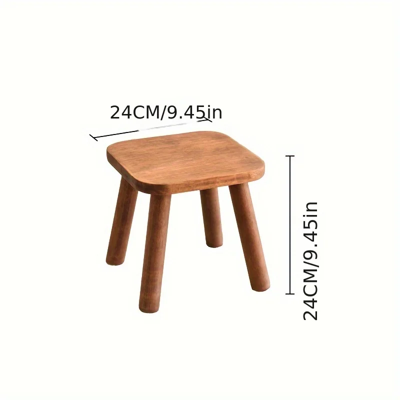 Solid Wood Shoe Changing Stool Walnut Color Small Bench, Multi-scene Stool for Entryway Living Room Bedroom Bathroom Kitchen