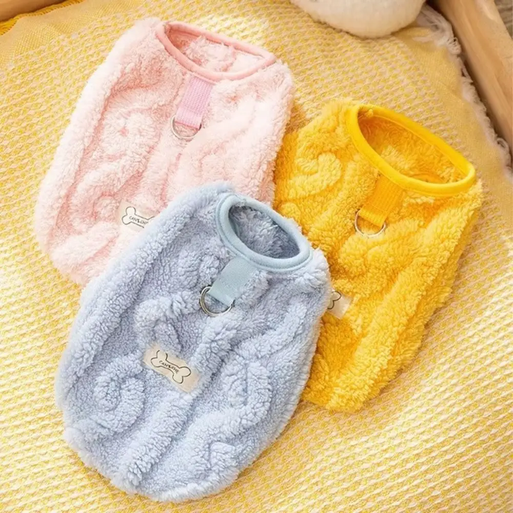 Sudadera cálida para gato, suéter bonito y suave para cachorro, jersey de felpa de doble cara con hebilla, chaqueta para perro, abrigo para Otoño e Invierno