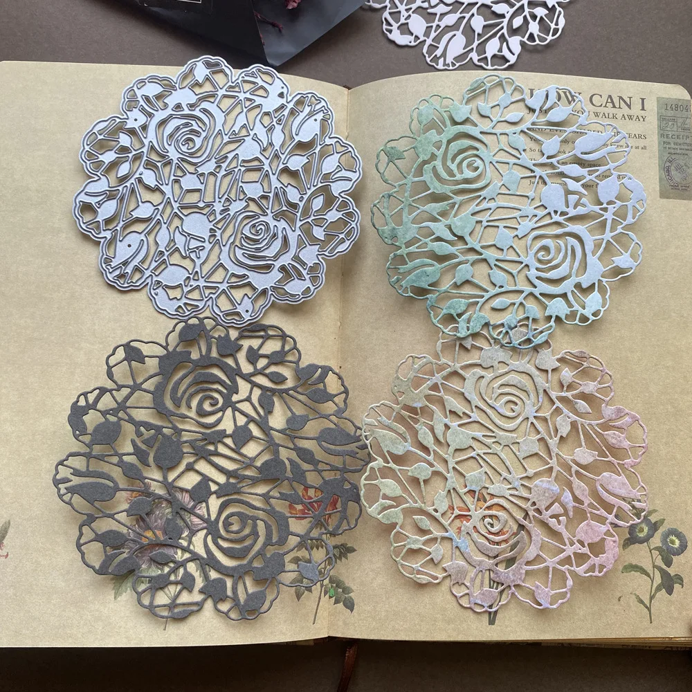 2024 New Metal Cutting Dies Round Rose Fancy Lace DIY Scrapbooking Photo Album Decorative Embossing Paper Card Crafts Cutting