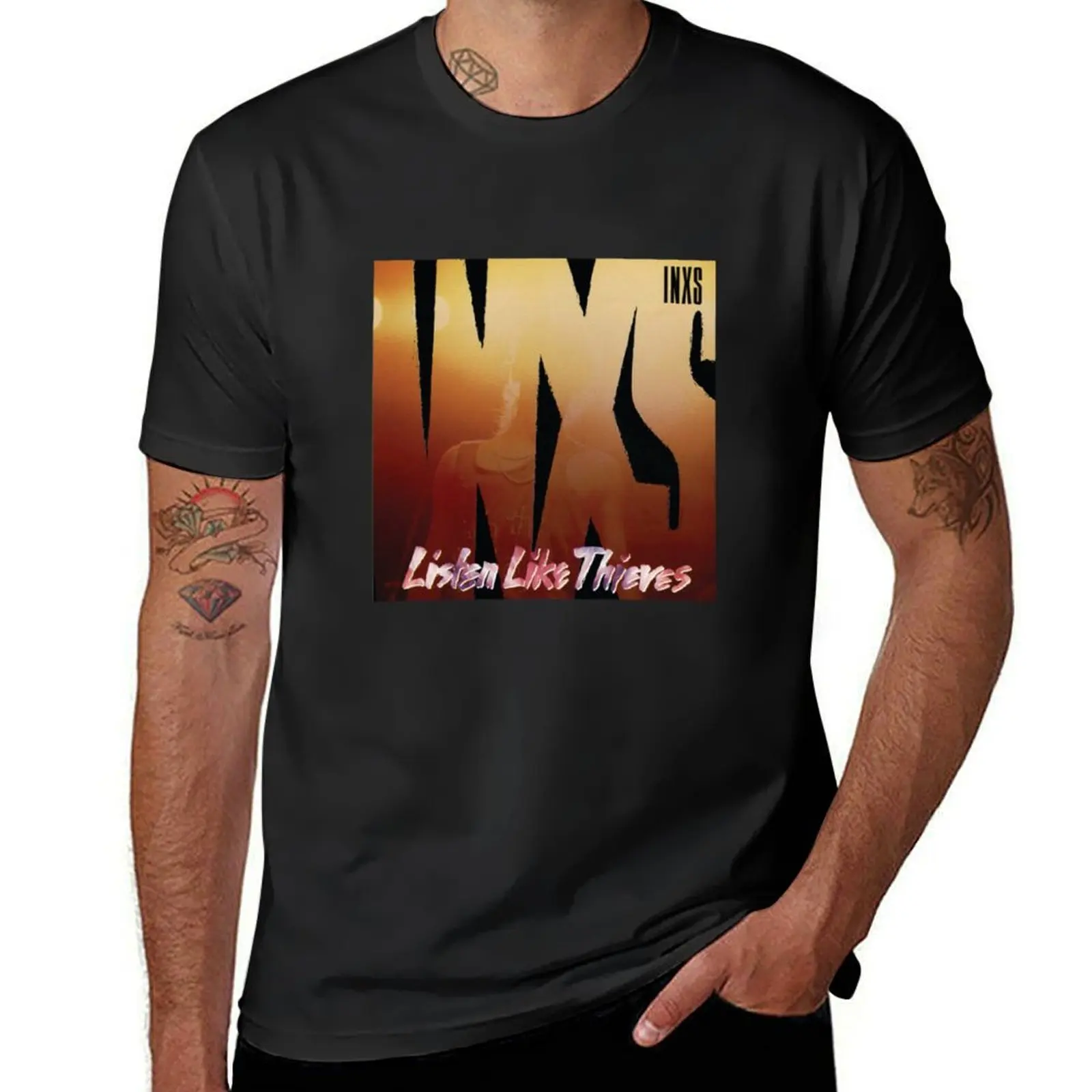 

íNXS Listen Like Thieves Album Cover T-Shirt oversized new edition anime t shirts big and tall t shirts for men