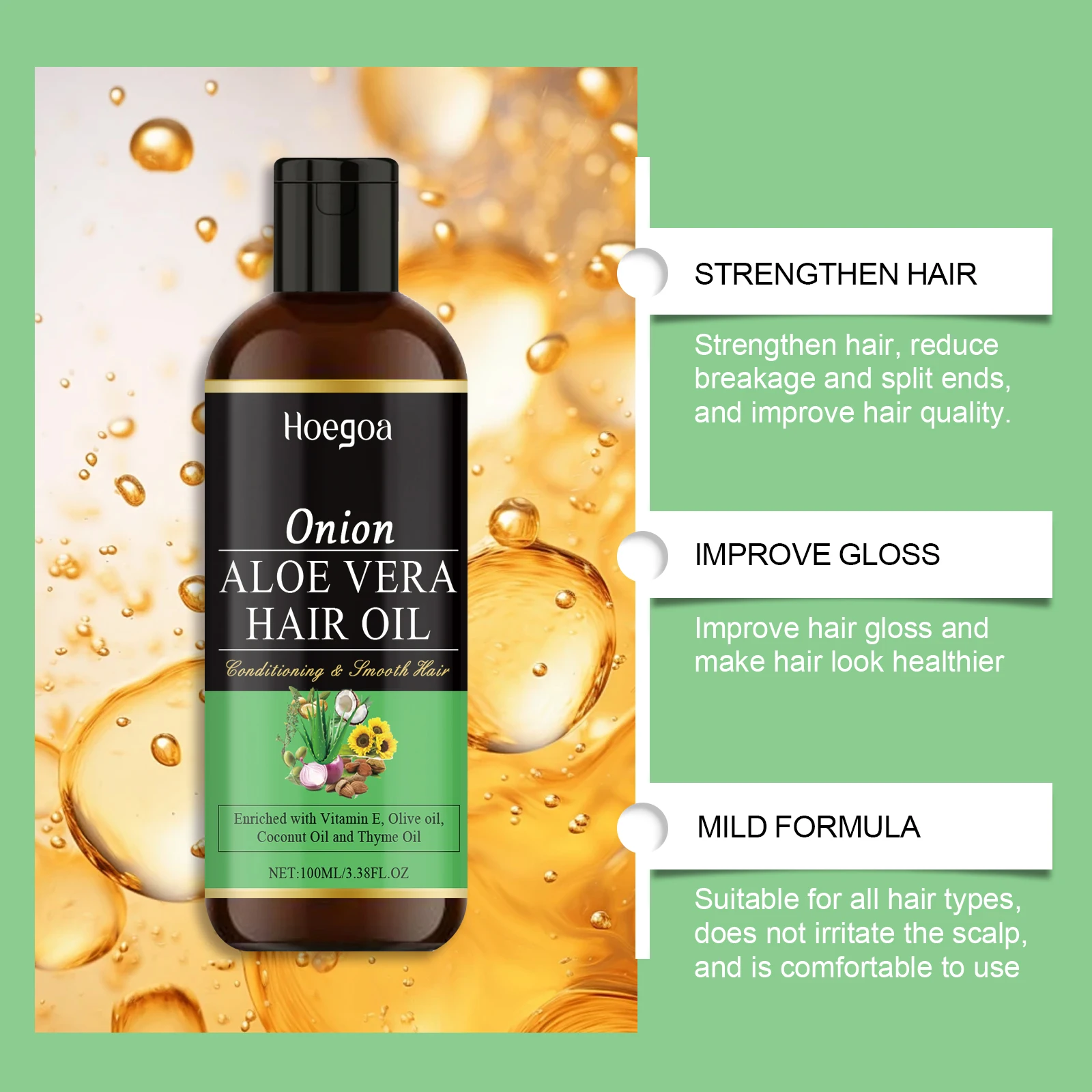 HOEGOA 100mL Onion Aloe Vera H - Hair Care With Aloe Vera 评论和价格