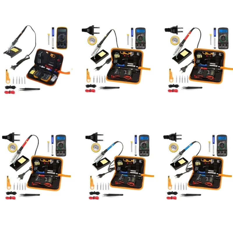 

Soldering Iron Kit Adjustable Temperature 110V 220V 60W Solder Welding Tools Bag